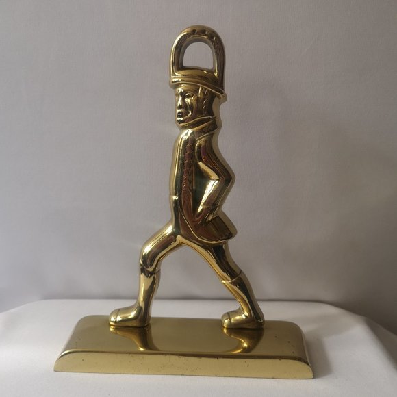 Vintage Virginia Metalcrafters Williamsburg Solid Brass Soldier Door Stopper - Picture 1 of 6
